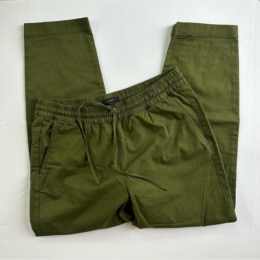 J. Crew Women’s Straight Leg Olive Green Drawstring Pants Size Small Loose Fit
